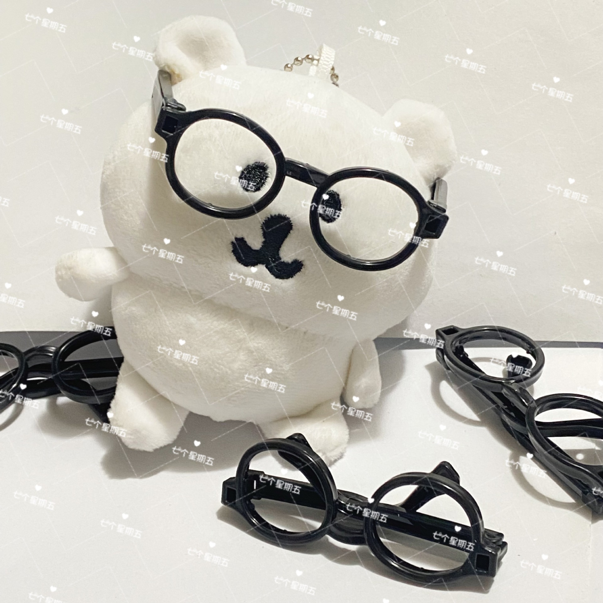 10CM20cm Cotton Doll Rab Cloth Mocking Bear Cute Doll Plush Doll Glasses Toy Accessories