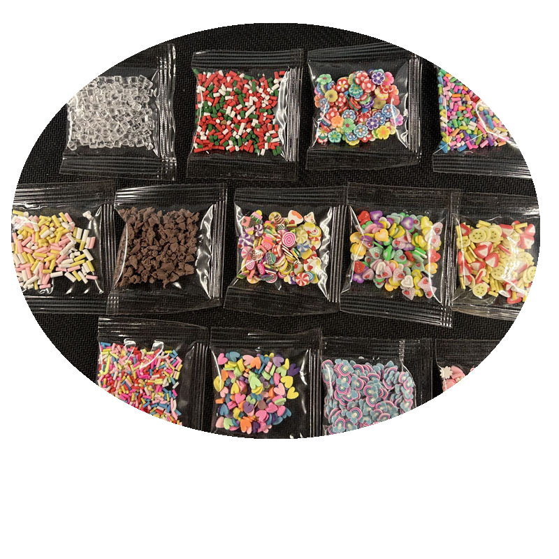 Simulated Ice Cubes, Soft Clay, Coffee Crumbs, Fruit Slices, Sugar Granules, Sugar Powder, Edible Play Clay