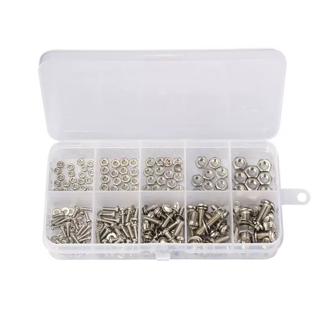 320Pcs Boxed Distribution Cross Round Head Bolt Nut Washer Combination Kit M2 M2.5 M3 M4 M5