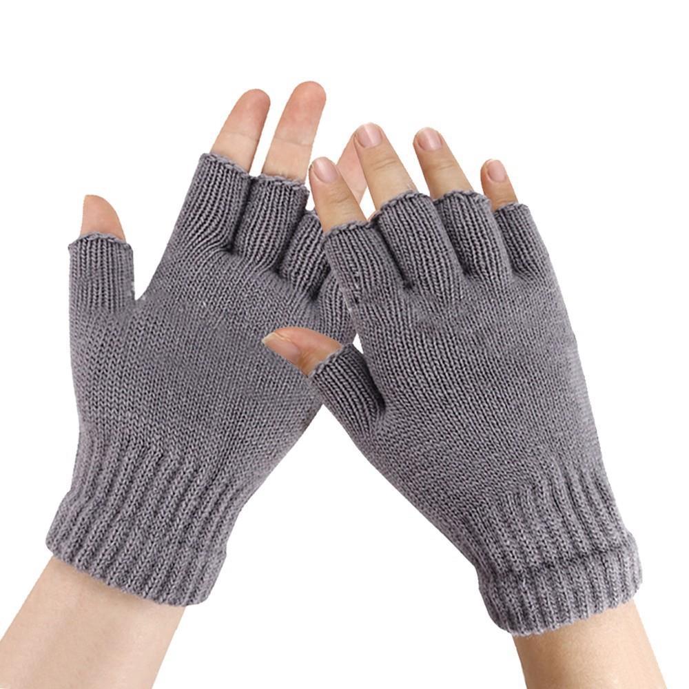 USB heating gloves for men and women couples heating electric warm knitted half finger touch screen warm wool winter electric heating function