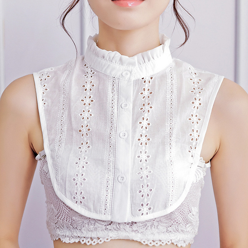 Jacquard Fake Collar High-end Women's All-match Decorative Collar Fake Collar Fake Collar Cotton Collar Simple Wood-ear Fake Collar