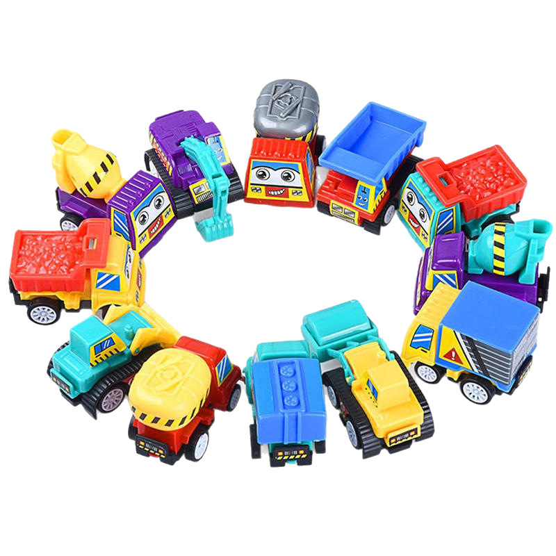 Back-To-School Children's Toy Car Pull-Back Cartoon Construction Vehicle Gift Claw Machine Doll Wholesale for Ages 3-6