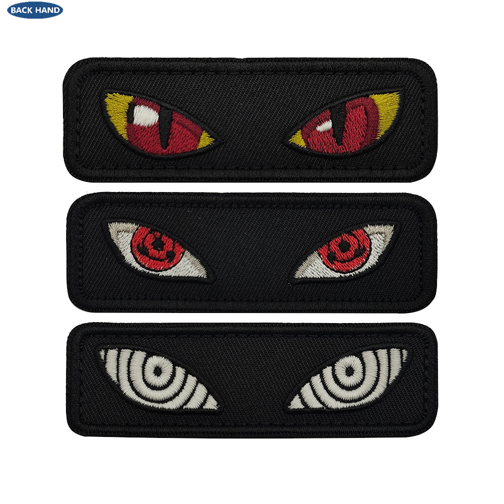 В наличии, светящаяся нашивка с глазом кота, нашивка с дьявольским глазом, велкро, для наружных сумок