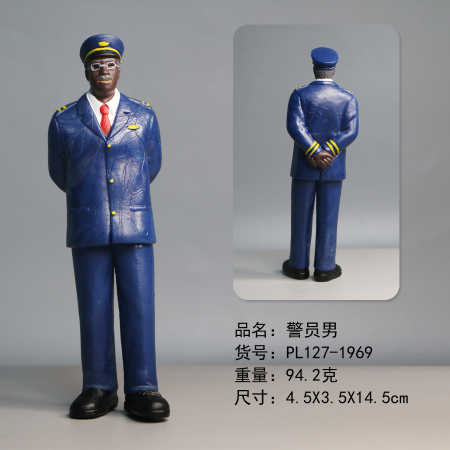 Simulation professional character model teacher doctor nurse builder cook police fireman sand table doll ornaments