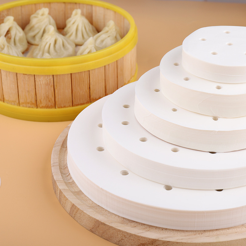 Steamer Mat Paper Disposable Steamer Paper Non-Stick Pan Oil Paper Mat Food Grade Non-Stick Steamed Dumplings Steamed Buns Paper