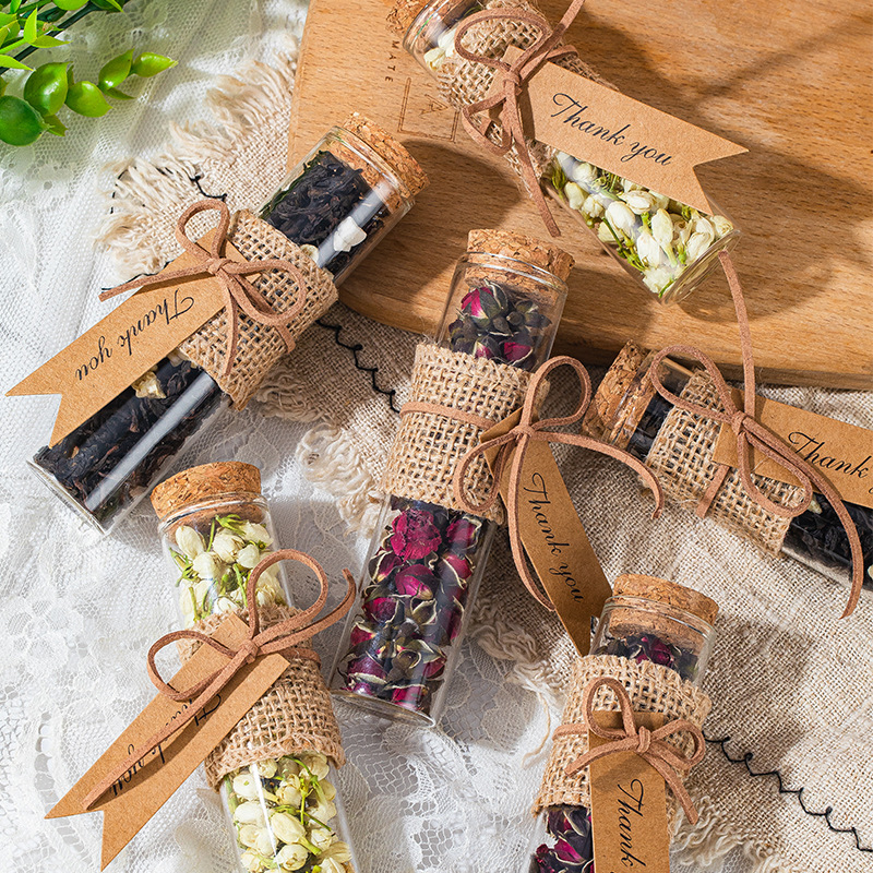 Rose Jasmine Tea Test Tube Wedding Souvenir with Practical and Creative Groomsmen Bridesmaid Return Gift Wholesale