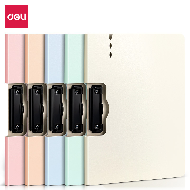 Deli Pe113 Macaron Color Foamed Pp Horizontal Folding Board Clip (Mixed) (5 Pieces/Pack)