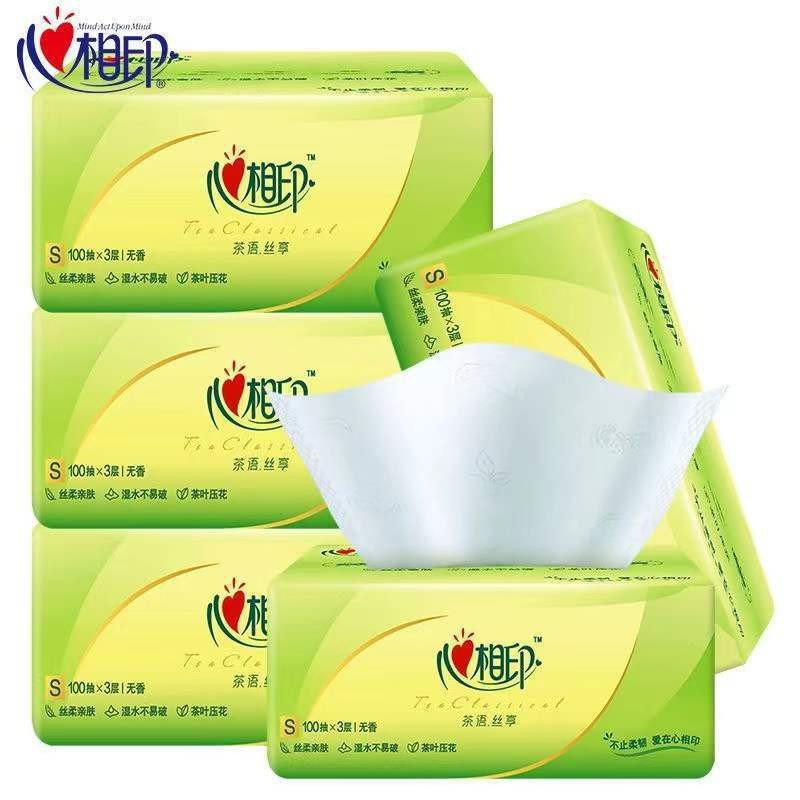 Heart-To-Heart Tissue Paper, Full Box Batch, Household Affordable Facial Tissue, Toilet Paper, Napkin, Hand Wiping Baby Paper