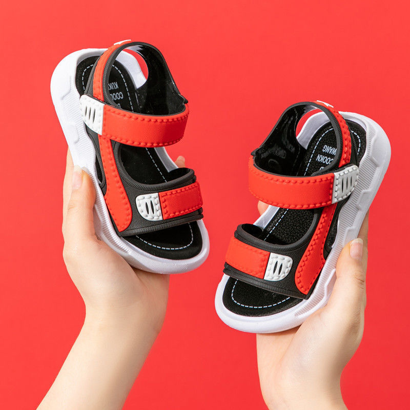 Boys Sandals 2023 New Summer Mid-Big Boys Soft Sole Non-Slip Baby Shoes Children Beach Shoes