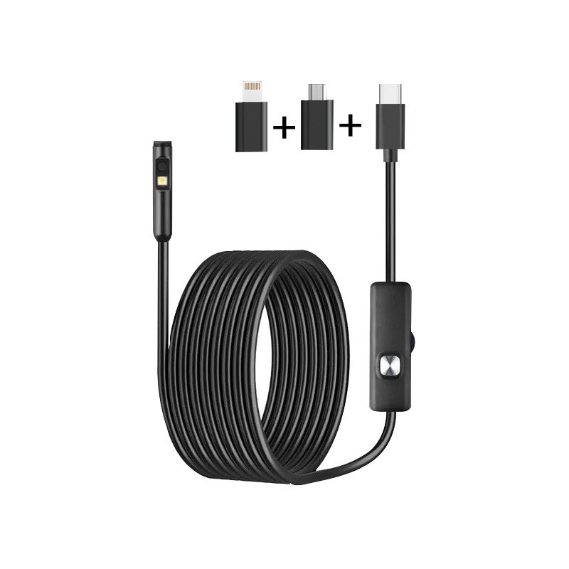 Apple Android Mobile Phone Hd Endoscope Pipeline Auto Repair Wide-Angle Endoscope Typec Camera Dual Lens