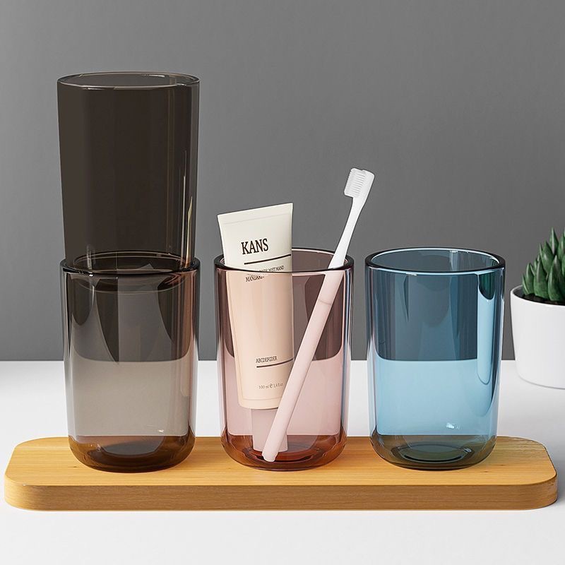 Gargle Cup Simple Brushing Cup Creative Transparent Personality Couple's Tooth Cup Household Thickened Plastic Dental Washing Cup