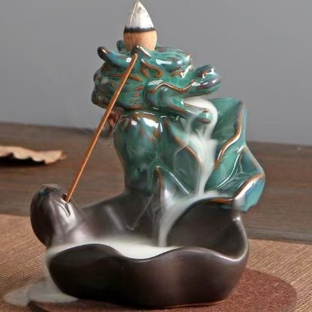Factory Direct creative resin small backflow incense burner high mountain water sandalwood agarwood incense burner indoor home decoration