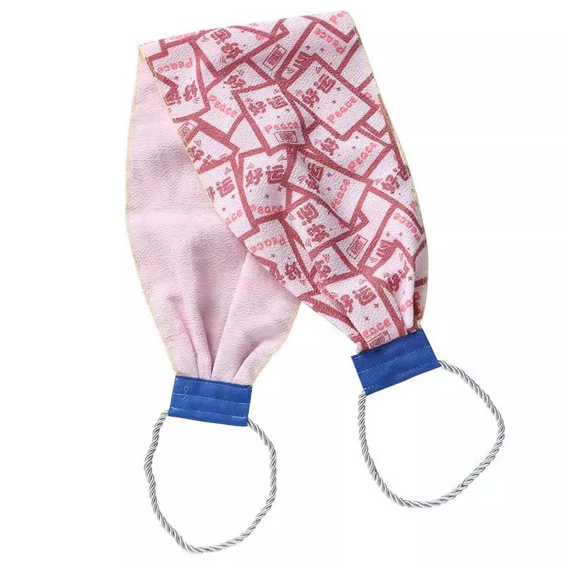 Double-Layer Back Scrubber Decontamination Exfoliating Tool Home Use Thick Exfoliating Back Towel Long Strip Bath Towel Tool