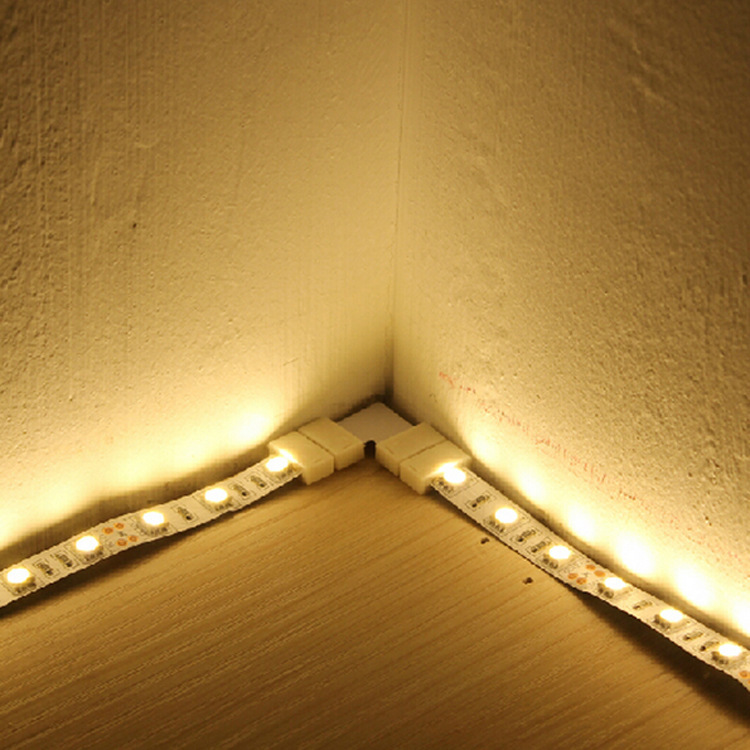 Manufacturer Led Solderless Buckle Light with Terminal Connector Rgb Colorful Adapter 5050 Light Strip 10mm Fast