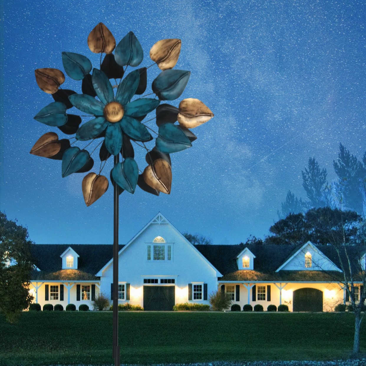 Outdoor Wrought Iron Vintage Heart-Shaped Solar Windmill > Is a Garden > Garden Decoration Plug-In High Purity