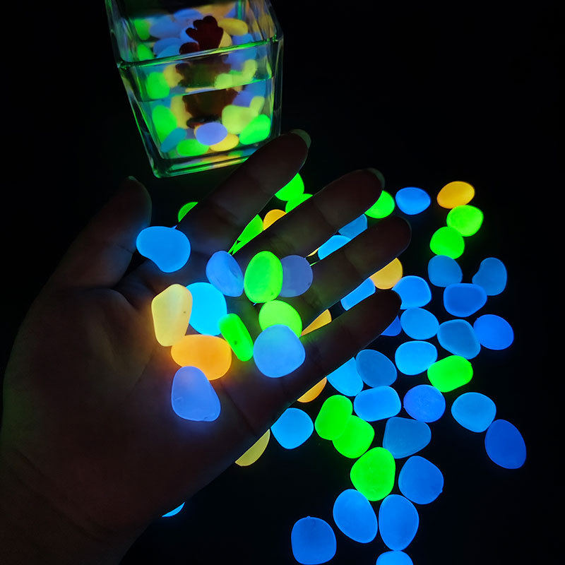 Fish Tank Landscaping Luminous Stone Garden Aquarium Artificial Fluorescent Pebbles Colorful Luminous Stones Cross-Border Factory