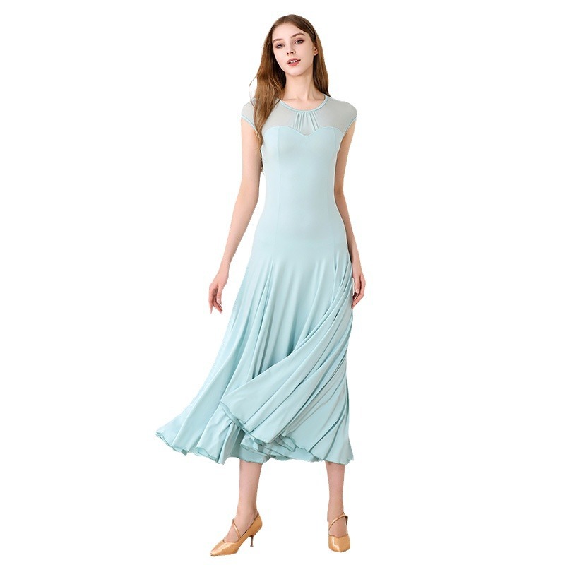 Mei Yu Adult Shoulder-covered Short-sleeved Modern Dance Dress MY900 Ballroom Dance Costume Ballroom Dance Waltz dress