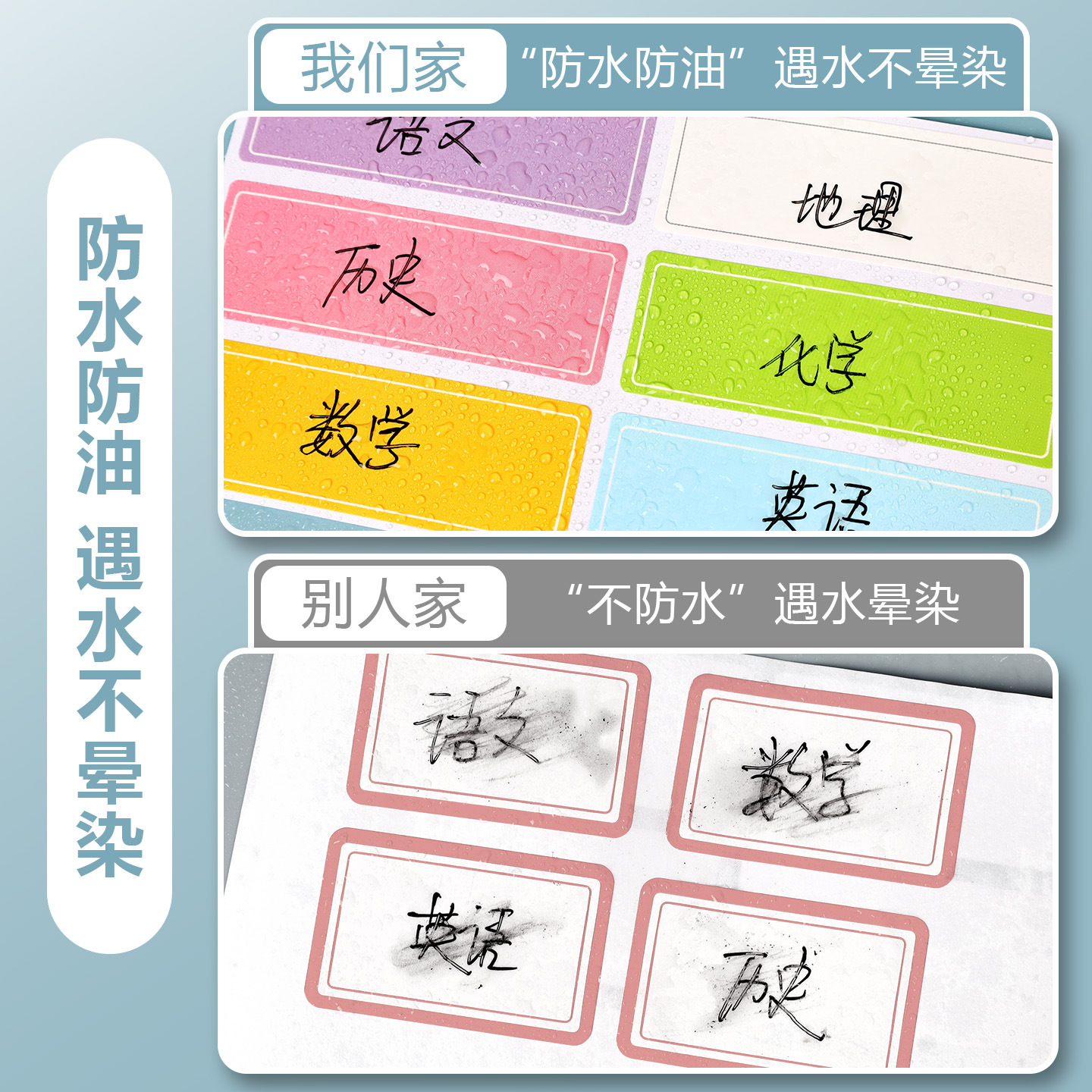 Self-Adhesive Label Stickers Colorful Handwritten Self-Adhesive Name Stickers Primary School Students Office Marking Index Classification Mark Stickers