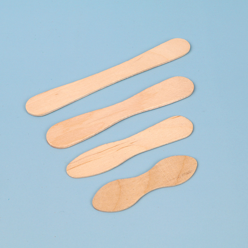 Disposable Dessert Ice Cream Long-Handled Wooden Spoon Cake Fruit Salad Stick Cold Drink Spoon Wooden