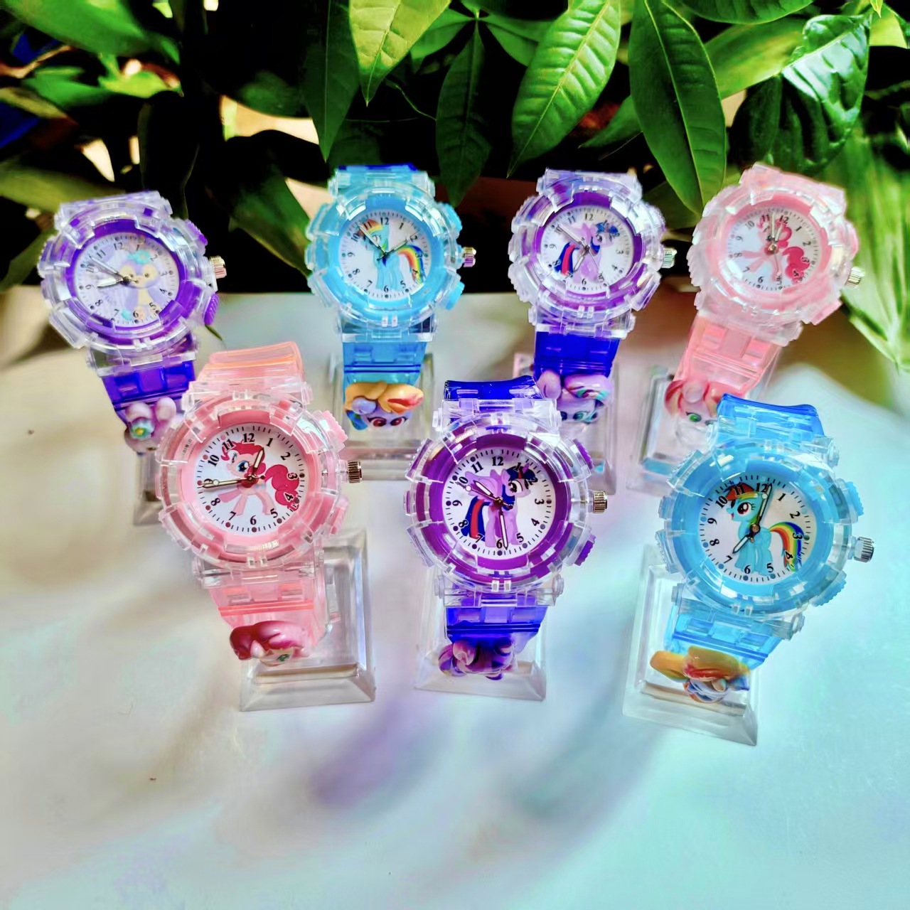 2025 New Luminous Children's Watch Cartoon Pony Polly Pointer Quartz Watch Student Cute Toy Electronic Watch