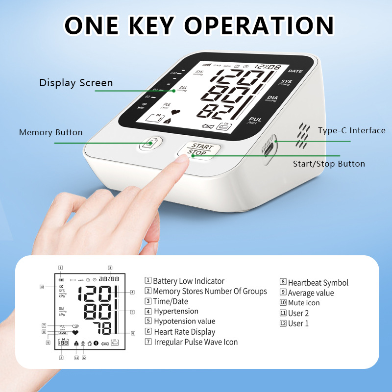 Cross-border medical grade precision automatic upper arm electronic intelligent blood pressure meter export blood pressure meter sphygmomanometer