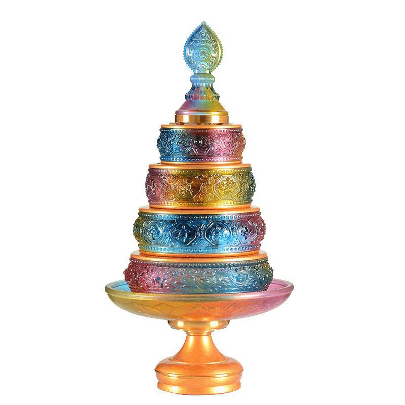 Glass Mandala Plate Supplies, Eight Auspicious Ornaments, Mandala Plate in Front of Buddha, Mandala Tea Plate, Repair Plate