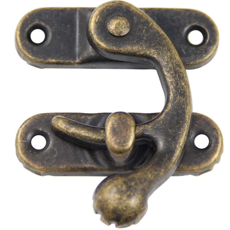 Buckle accessories iron horn hook wooden box lock box hook lock gift box buckle decorative hook lock