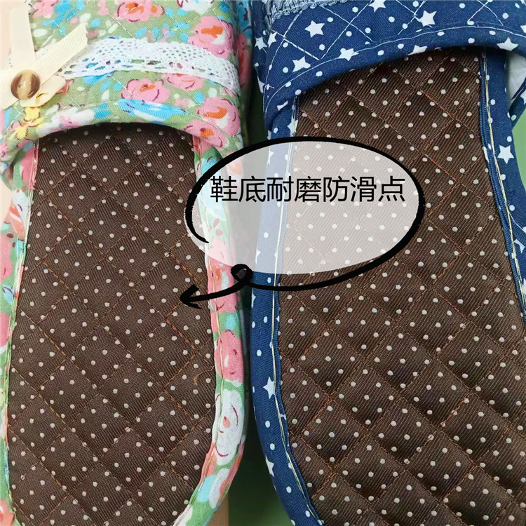 Cross-Border Two-Layer Cloth-Soled Wooden Floor Slippers Soft-Soled Couple Slippers Home Women's Summer Indoor Autumn and Winter Silent Home Shoes