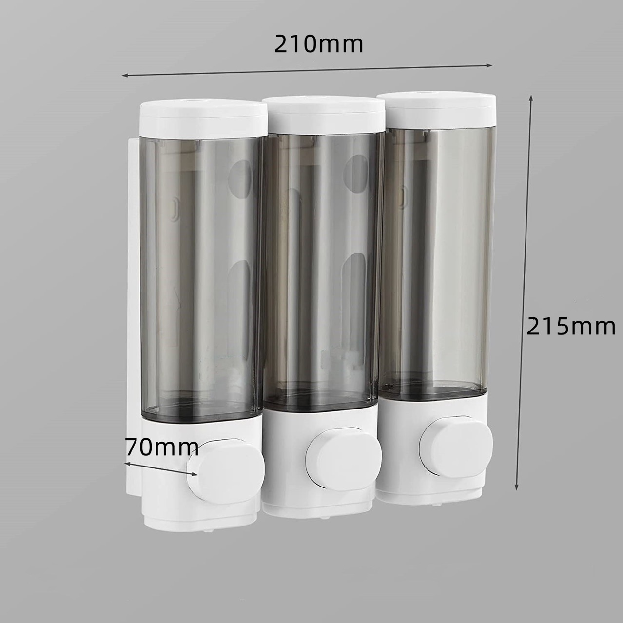 Wall-mounted Three-head Soap Dispenser Household Hotel Soap Box Hole-free Manual Pressing Shower Gel Box Hand Sanitizer Bottle