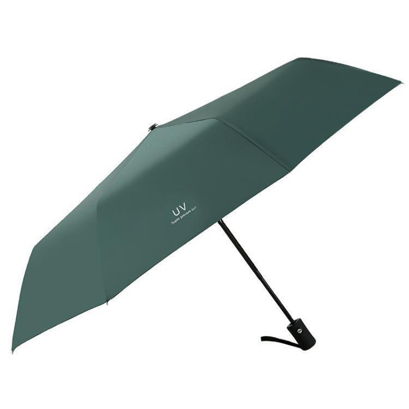 UV Automatic Black Sun Umbrella Sunny Rain UV Protection Sunshade Umbrella Women Folding Umbrella Advertising Umbrella Wholesale
