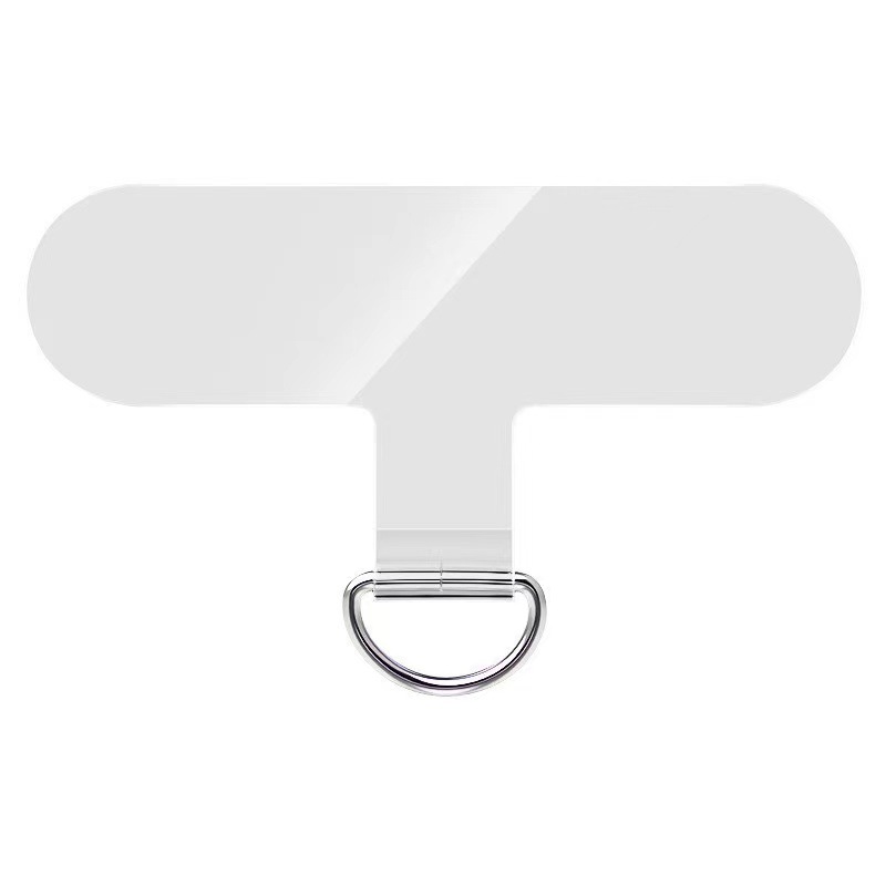 Mobile phone back sticker lanyard clip hanging patch 304 stainless steel D buckle anti-loss transparent HD pendant