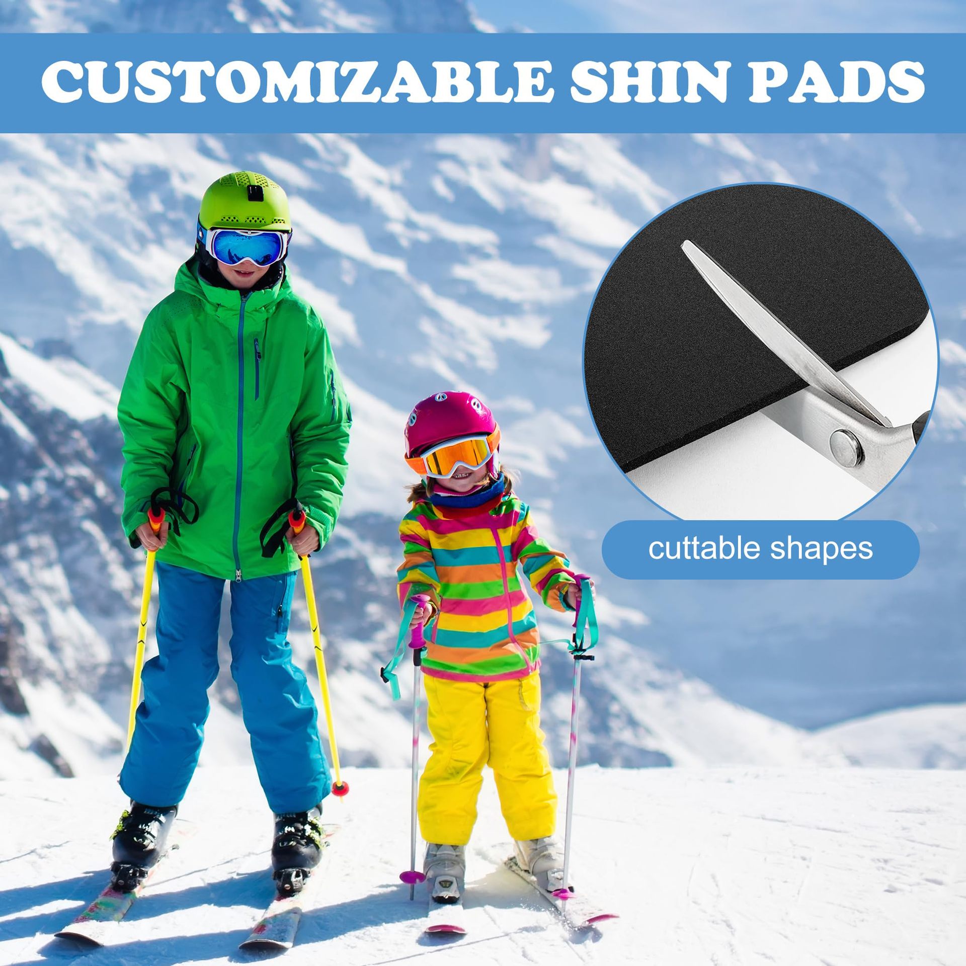 Snowboard Shin Guards - Thickened Foam Ski Shin Protectors - Ski Boots Liner for Cutting
