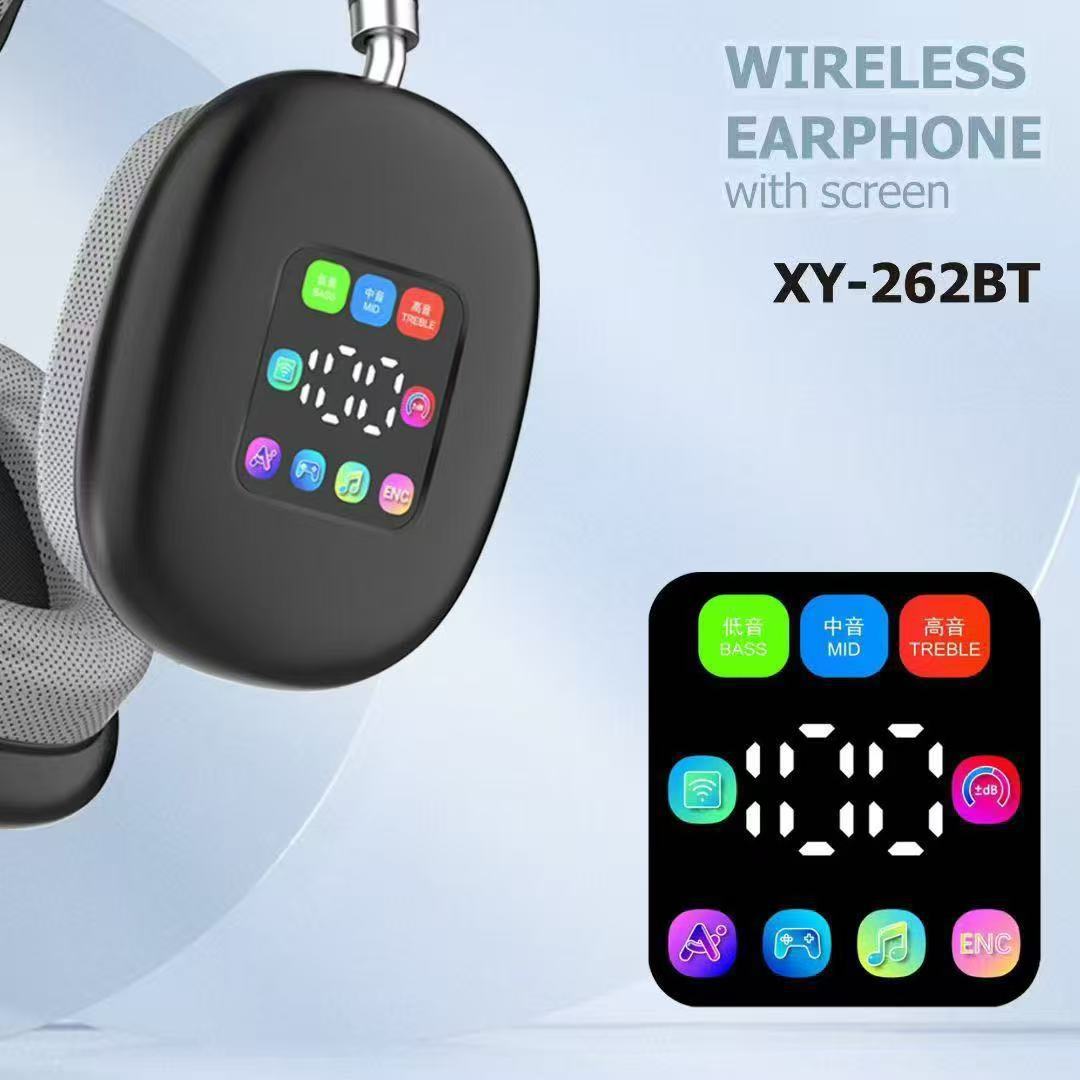 Cross-Border 2025 New Bluetooth Headset Head-Mounted P9Max Wireless Digital Display Color Screen Ultra-Long Standby Foreign Trade Wholesale