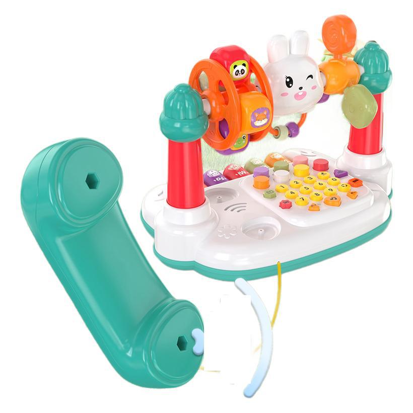Children's multi-functional telephone to turn music to play piano sound and light music to tell stories boys and girls early education toys wholesale