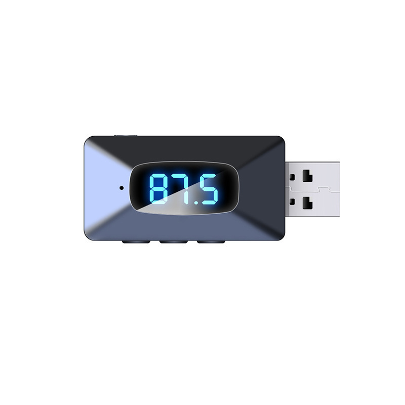 Car Digital Display USB Bluetooth Receiver 5.4Fm Fm Stereo Adapter 5.3 Audio Transmitter 5.1