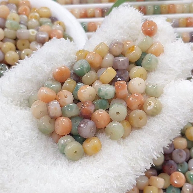 Matcha Grapefruit Multi-Treasure Tablets Bodhi Beads Student DIY Tablet Beads Bodhi Root Bracelet Silent Disc Bracelet