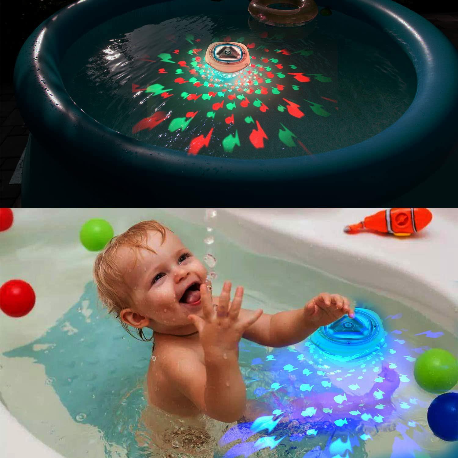 LED Waterproof Bathtub Swimming Pool Bathing Projection Lamp Water Floating Fish Tank Fountain Bathing Diving Light