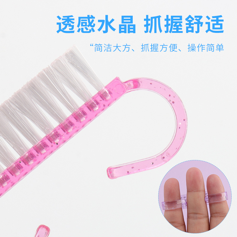 Wholesale color nail brush to nail dust horn powder dust brush new nail tools cleaning and polishing nail brush