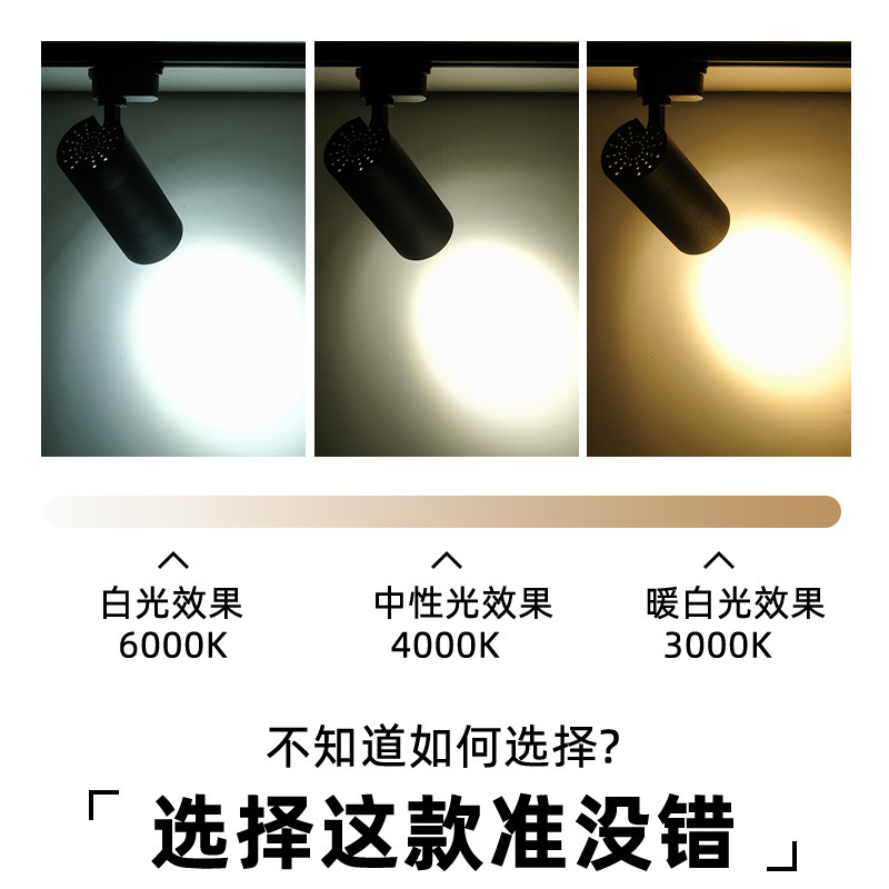 Full Spectrum Track Spotlight Led Spotlight Shop Commercial Cob Living Room Home Embedded Shop Rail Magnetic Lamp