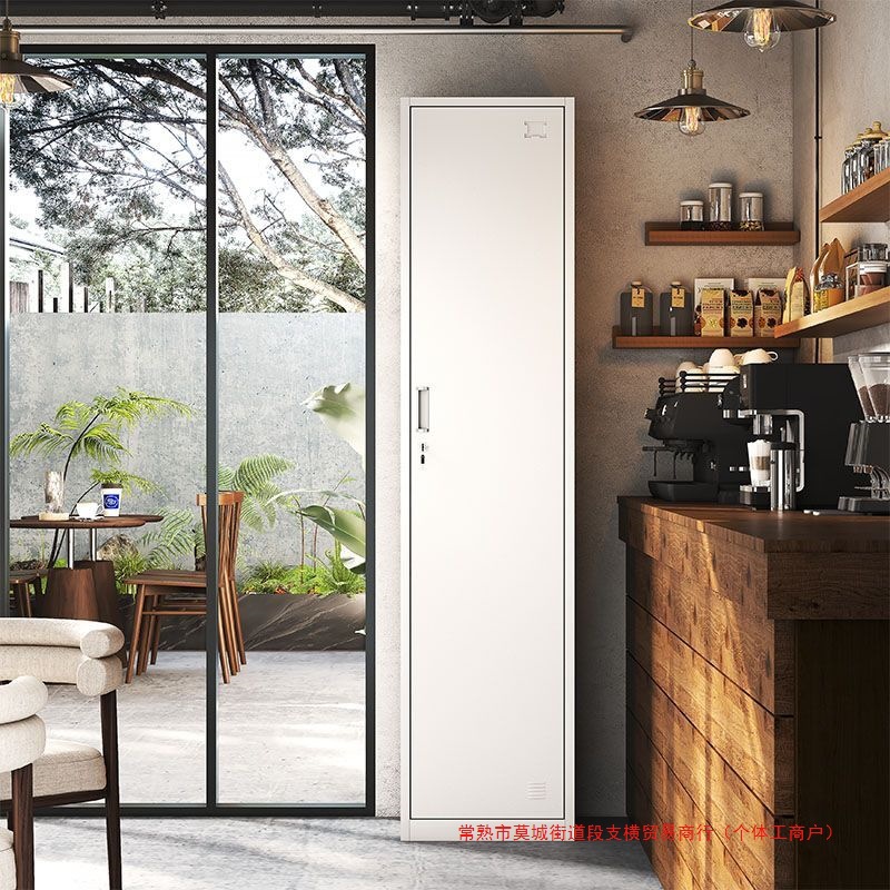 Single-Door Locker, Iron Cabinet, Employee Cabinet, Locker with Lock, Barber Shop Bag Storage Cabinet, Coffee Shop Storage Cabinet, Steel