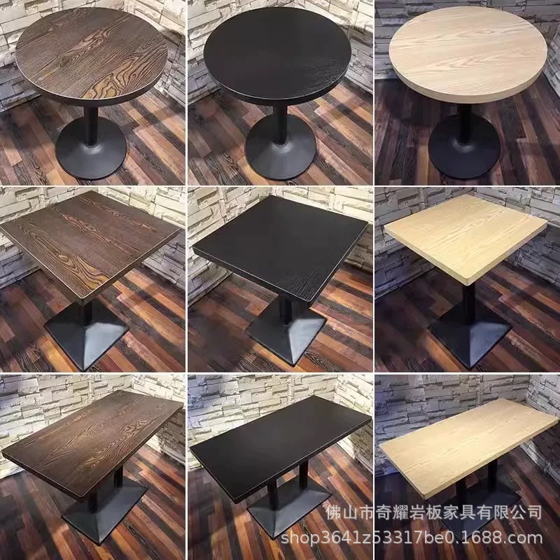 Стол из массива дерева с ящиком для закусочной, кафе, маленький круглый и квадратный стол