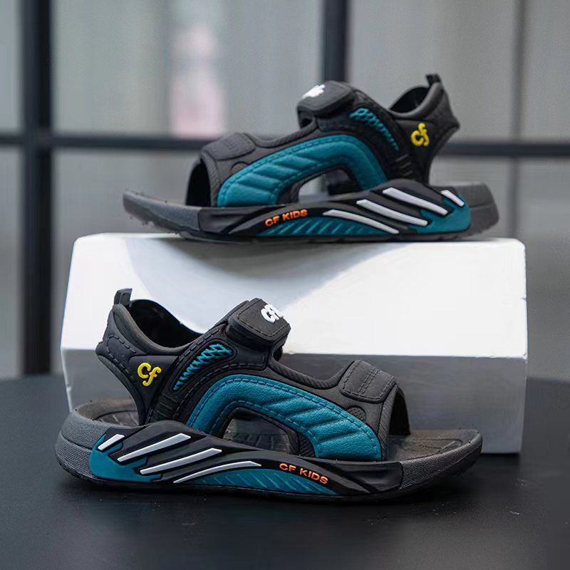 New boys and girls sandals for primary school students soft soles for large children and boys open toe velcro beach sandals wholesale