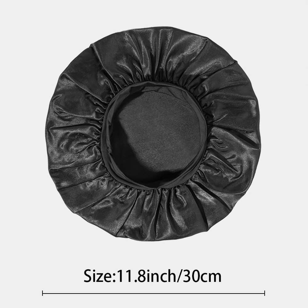 Foreign Trade Hot-selling Wide-brimmed Elastic Nightcap European and American Popular Satin Round Hat Hair Care Hat for Women Factory Direct Sales