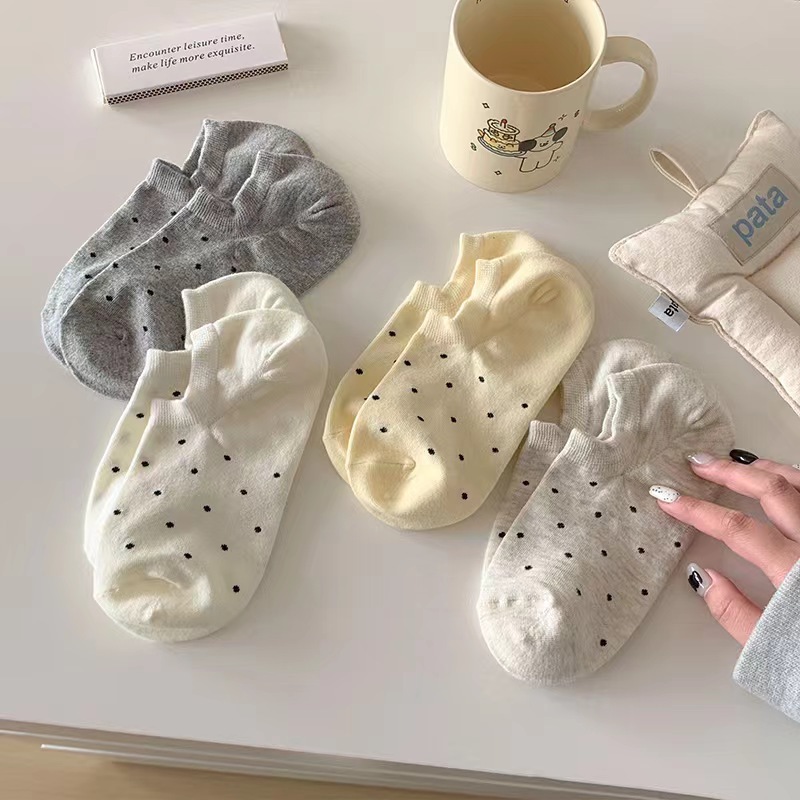 New spring and summer new 2024 Korean style ins small wave point boat socks breathable socks small fresh casual women's socks batch