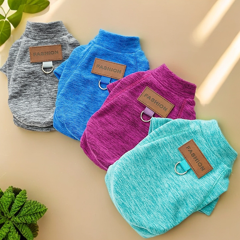 Cross-border Hot Pet Dogs and Cats Autumn and Winter Clothes Shake Grain fleece-lined Base Shirt Outer Wear Traction Teddy