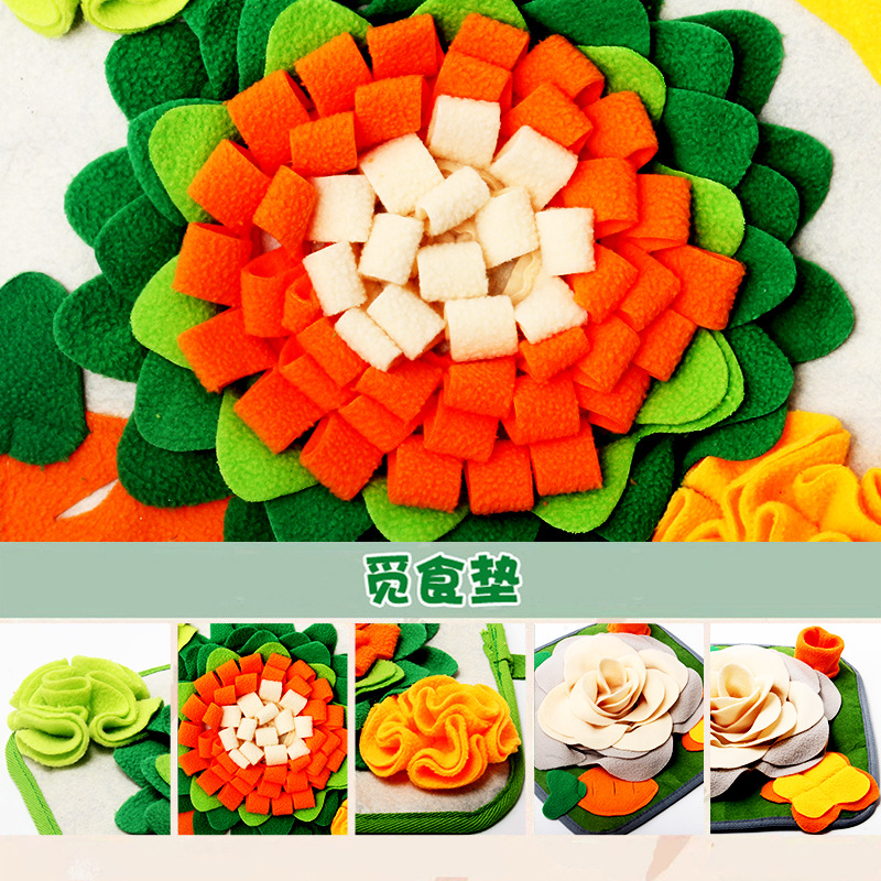 Upgraded Pet Sniffing Mat, Rabbit Feeding Mat, Hamster Sniffing Training Toy, Foraging Blanket, Mood Relief Slow Eating Mat