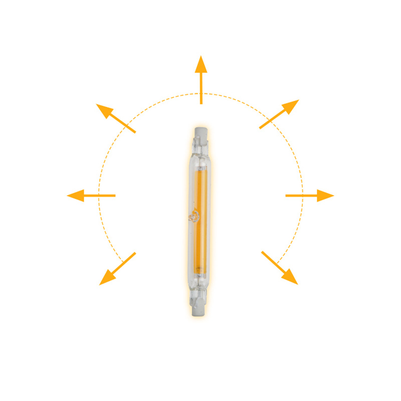 High-Brightness Glass R7S Double-Ended Lamp Cob Horizontal Plug-In Lamp Tube 78Mm118Mm220V110V Dimmable Cross-Border Hot Sale