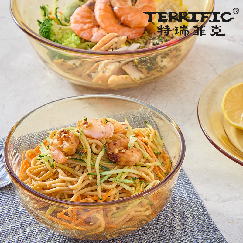 Glass Bowl Microwave Oven Special High Temperature Resistant Household Noodle Bowl Salad Bowl Rice Bowl Soup Bowl Dessert Bowl Tableware suit