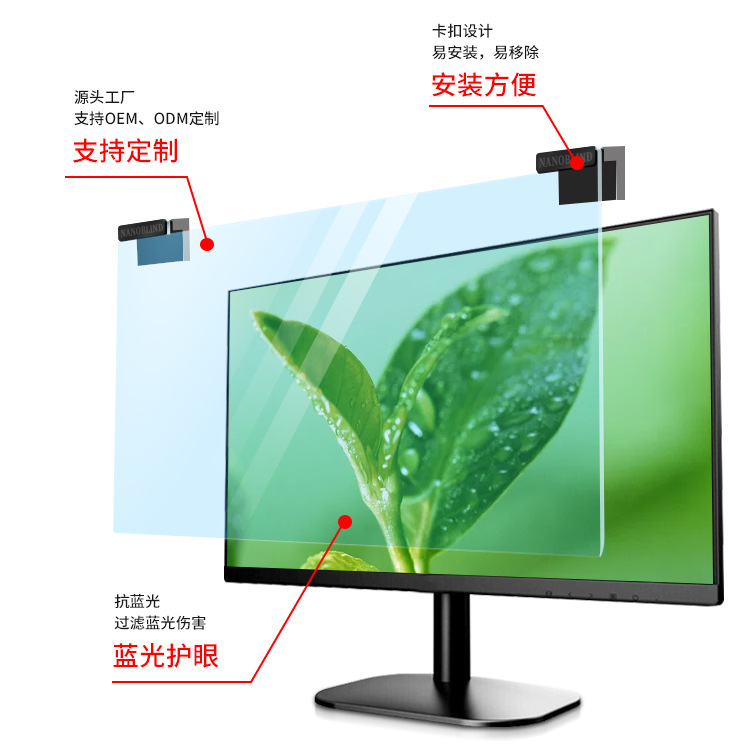 Computer Anti-blue Light Screen Cover Desktop Computer Monitor Radiation Protection Screen Laptop Eye Protection Panel