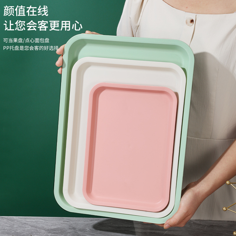 Пластиковый кухонный поднос, прямоугольный, для кухни и пикника, имитация древесины